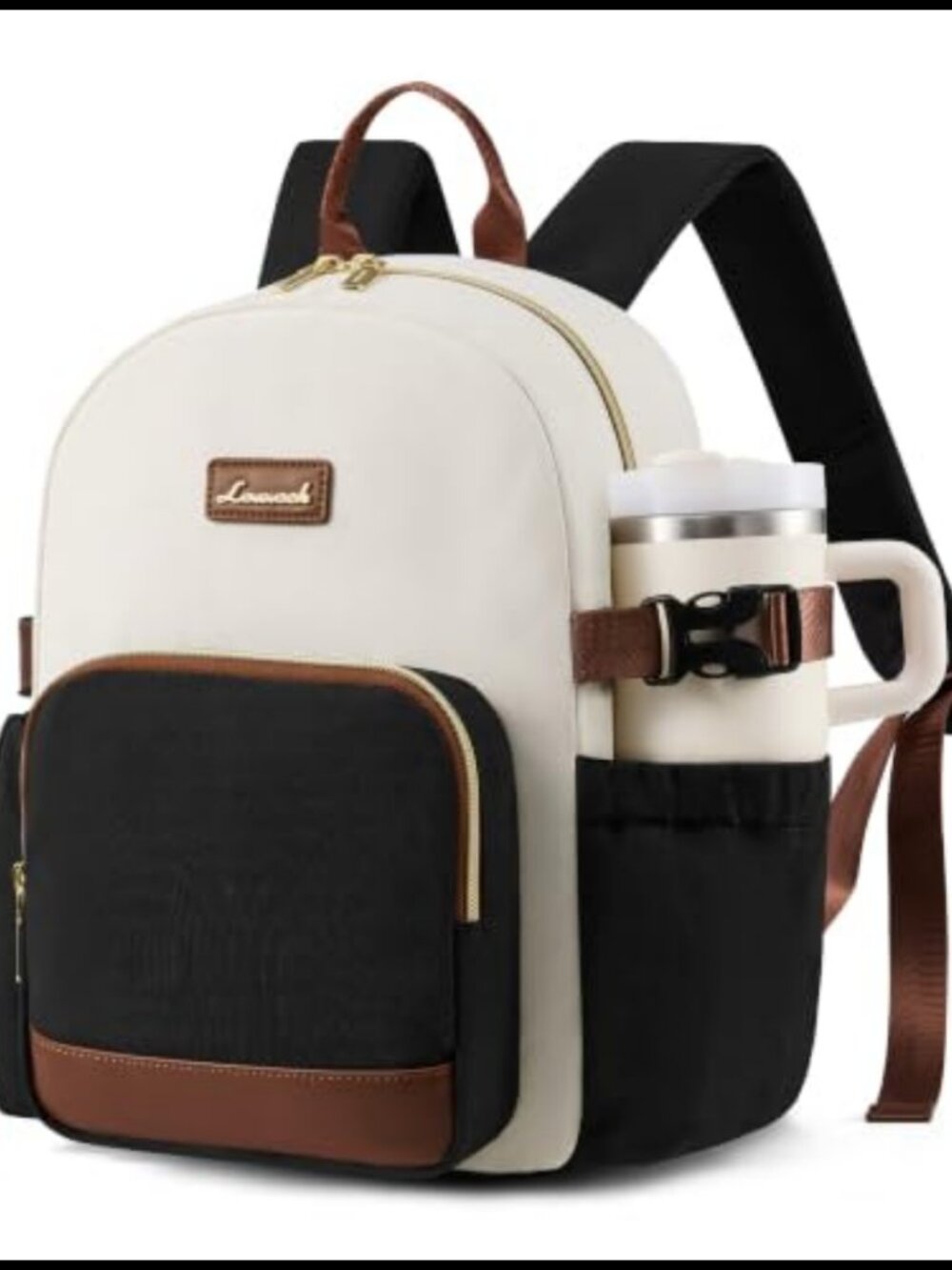 Water-Resistant Mini Backpack Purse 11 Pockets Fits 40oz Tumbler